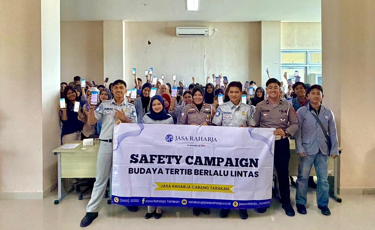 Sinergi Jasa Raharja Cabang Tarakan Dan Kamsel Polres Tarakan Gelar Safety Campaign di Wilayah Universitas Borneo Tarakan
