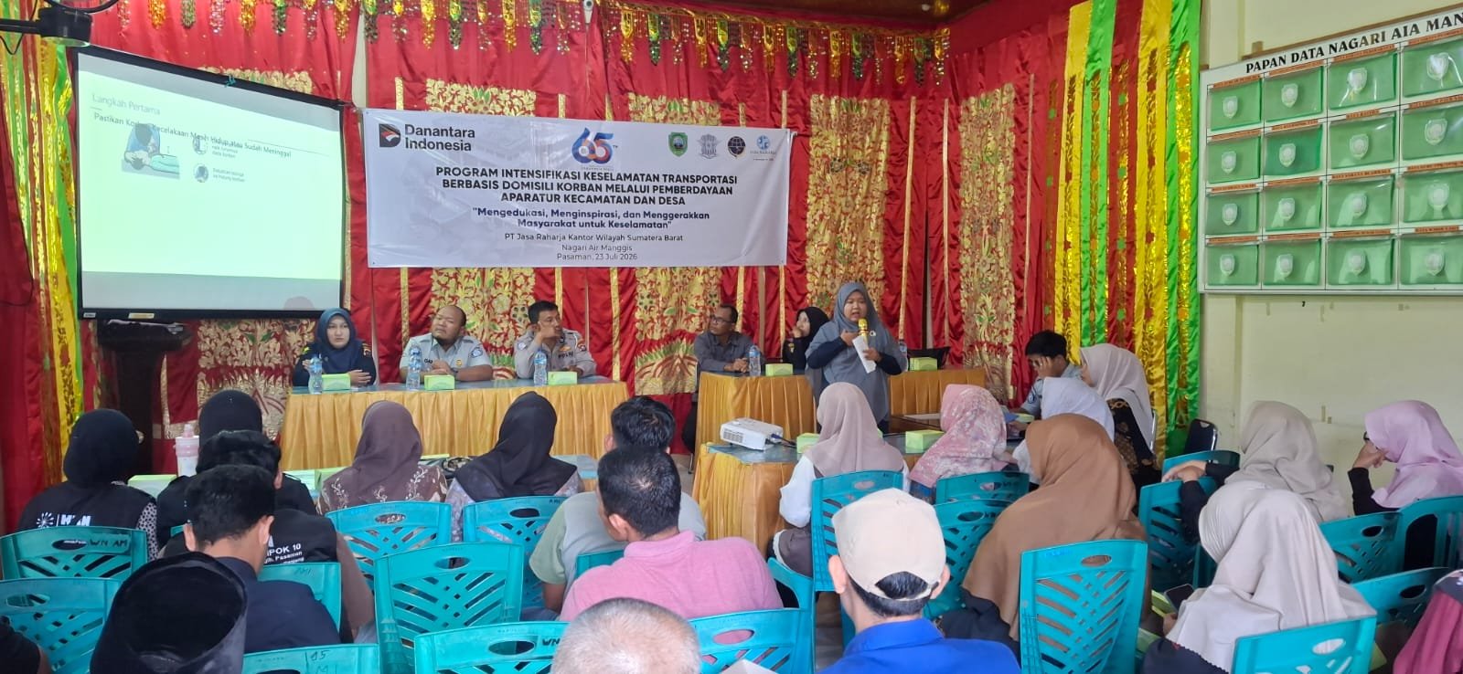 PT Jasa Raharja (Persero) Wilayah Sumatera Barat Gelar Program Intensifikasi Keselamatan Transportasi Berbasis Domisili Korban di Nagari Air Manggis