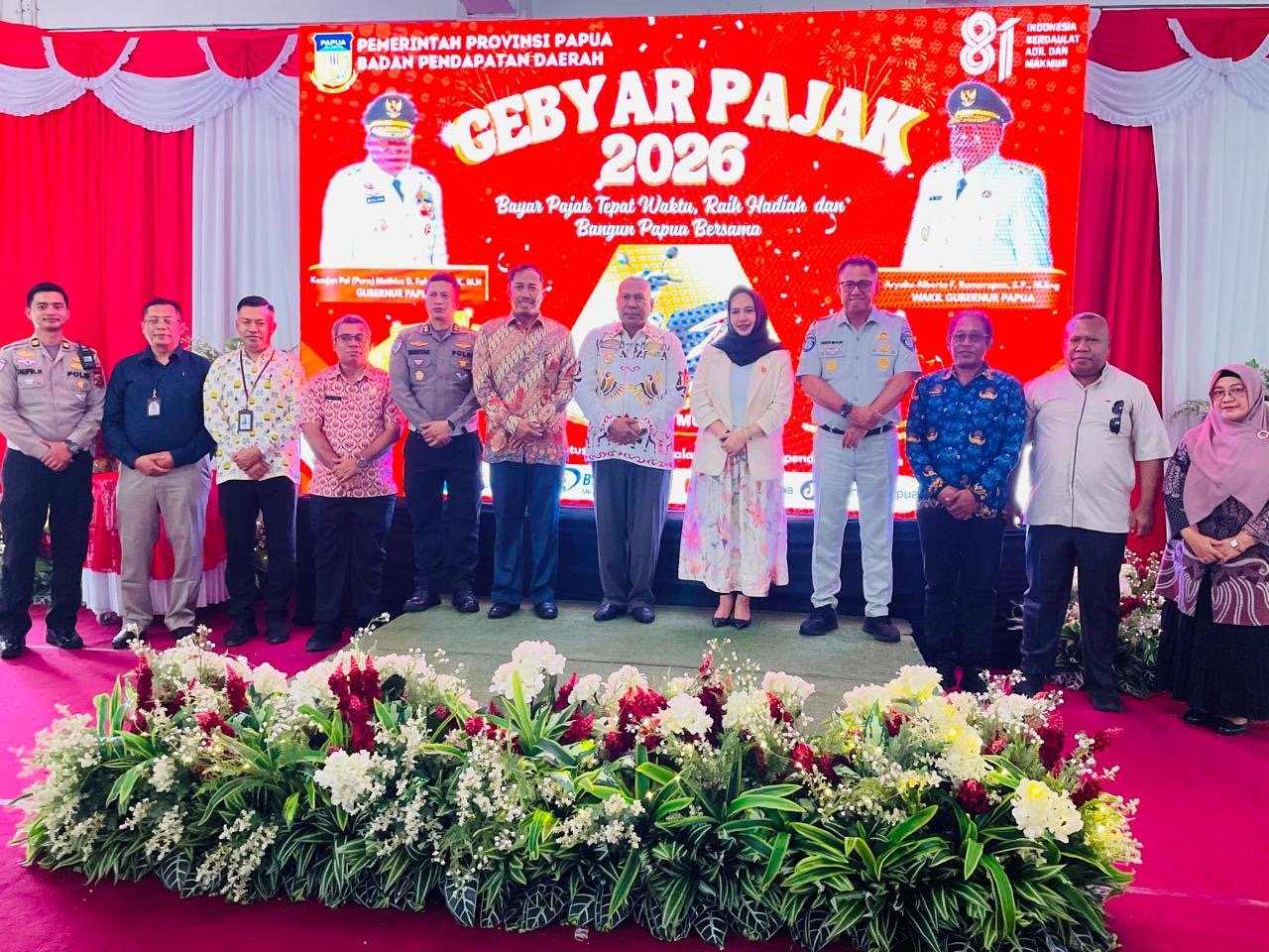 Semarak HUT RI ke-81, Jasa Raharja Papua Bersama Tim Pembina Samsat Papua Umumkan Pemenang Gebyar Pajak 2026 Semarak HUT RI ke-81, Jasa Raharja Papua Bersama Tim Pembina Samsat Papua Umumkan Pemenang Gebyar Pajak 2026