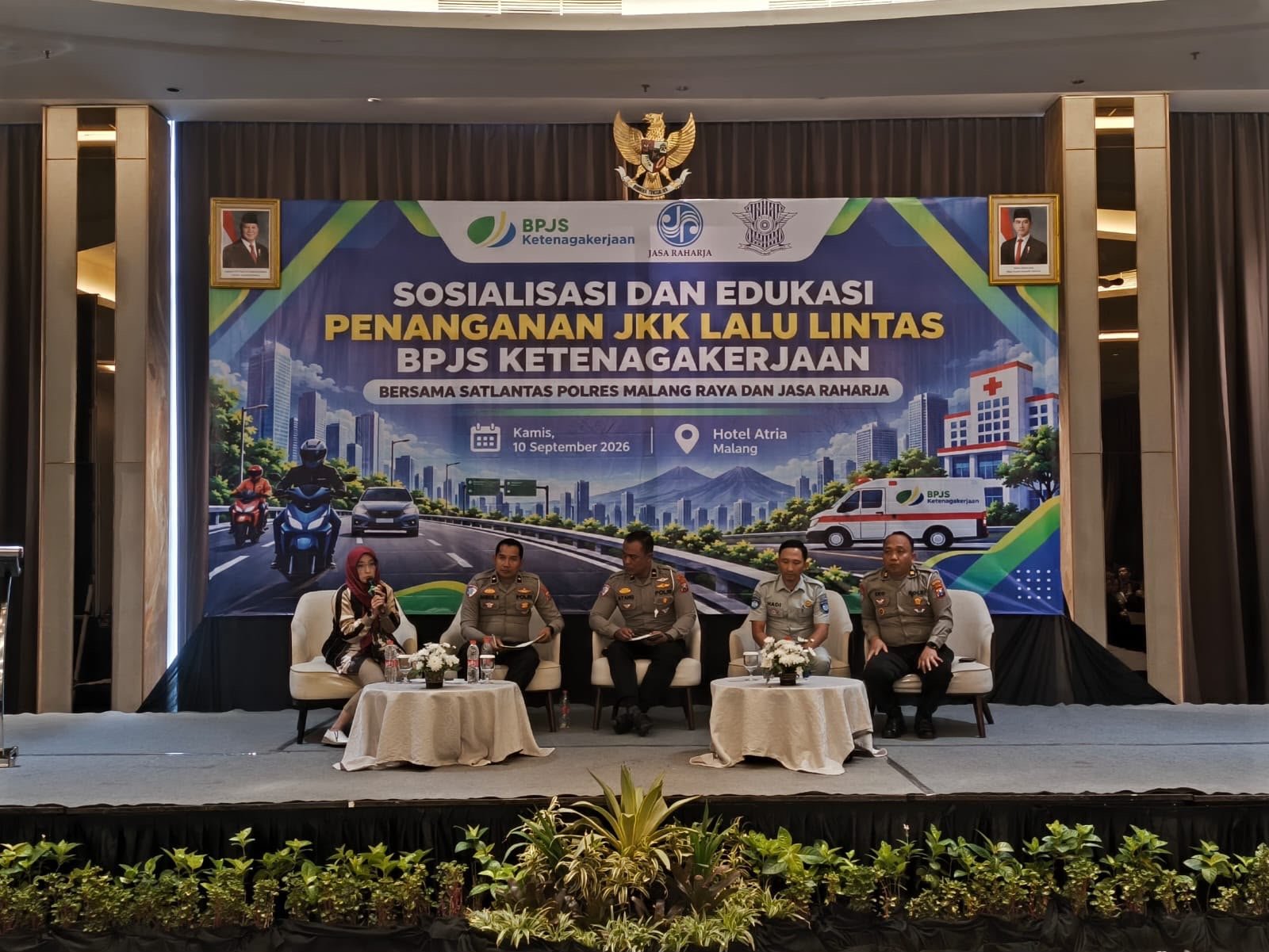 Edukasi Penanganan JKK Lalu Lintas Digelar BPJS Ketenagakerjaan Bersama Jasa Raharja dan Satlantas Polres Malang Raya Edukasi Penanganan JKK Lalu Lintas Digelar BPJS Ketenagakerjaan Bersama Jasa Raharja dan Satlantas Polres Malang Raya