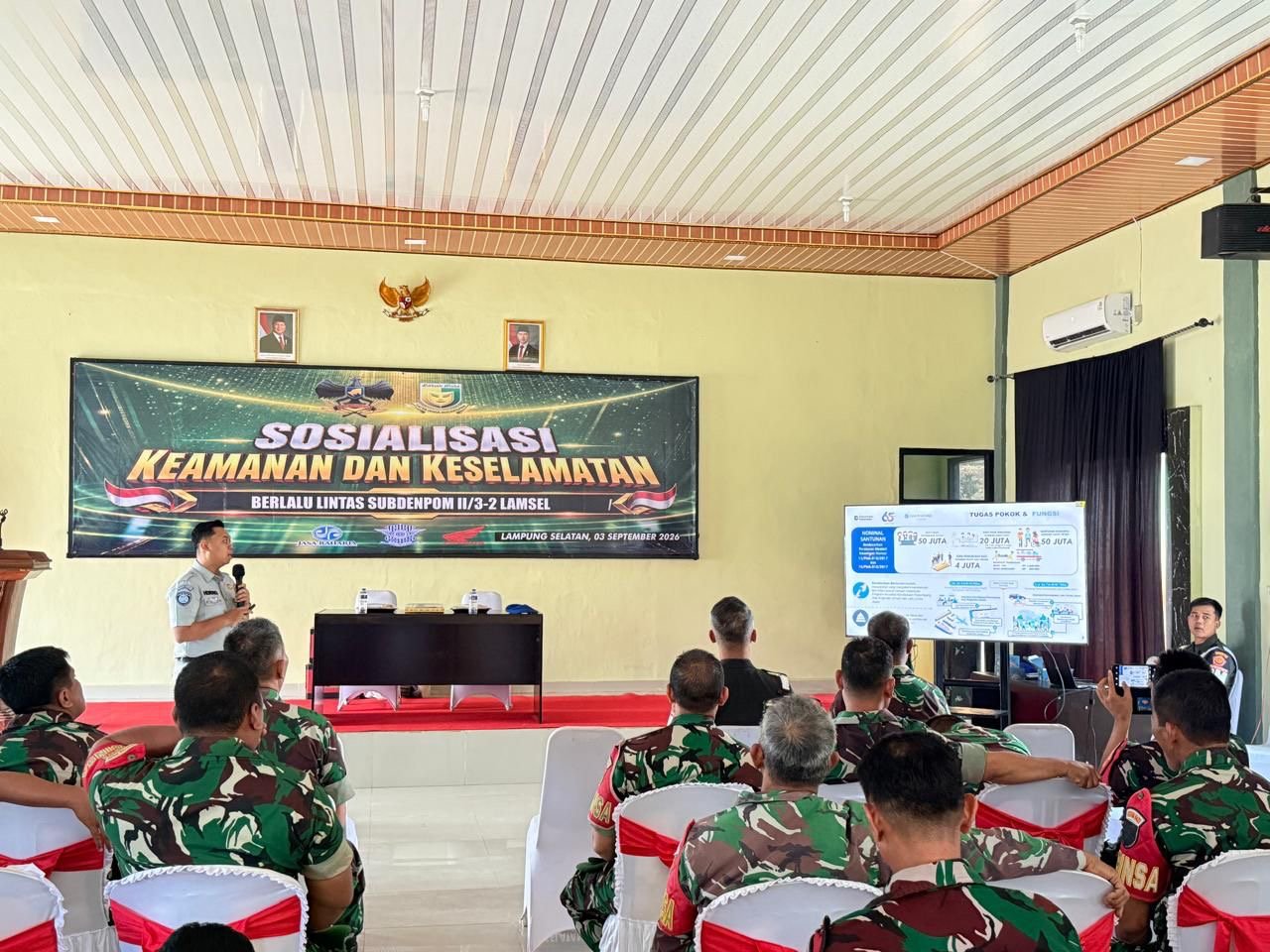 Jasa Raharja Perkuat Edukasi Keselamatan Berlalu Lintas kepada TNI AD dan Babinsa Lampung Selatan